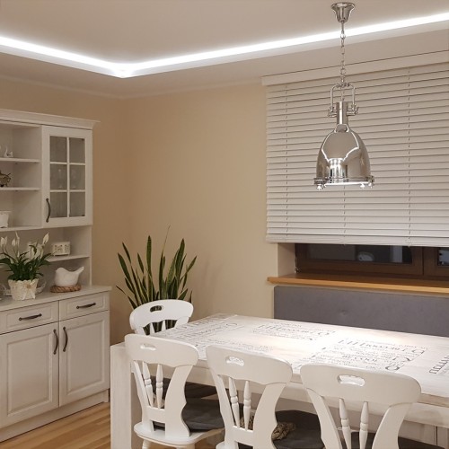 Żaluzje drewniane białe na wym. 180x160 cm Modern 50 mm Monocommando